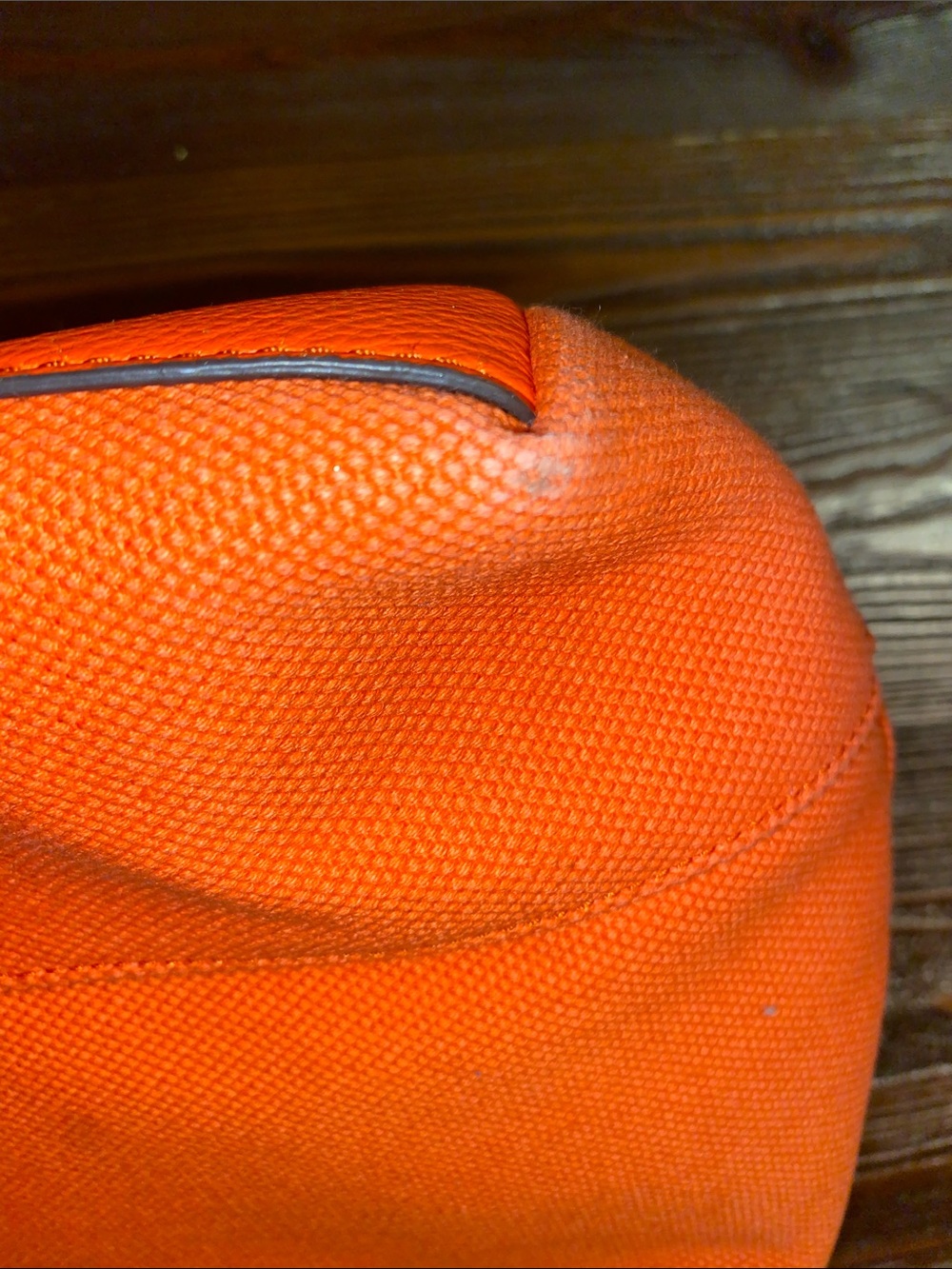 Michael Kors Coral Orange Rope Handle Tote Shoulder Bag Gold MK Medallion - Picture 14 of 15